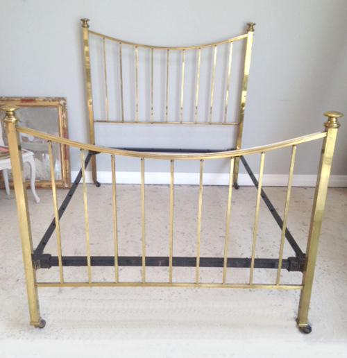 antique brass double bed